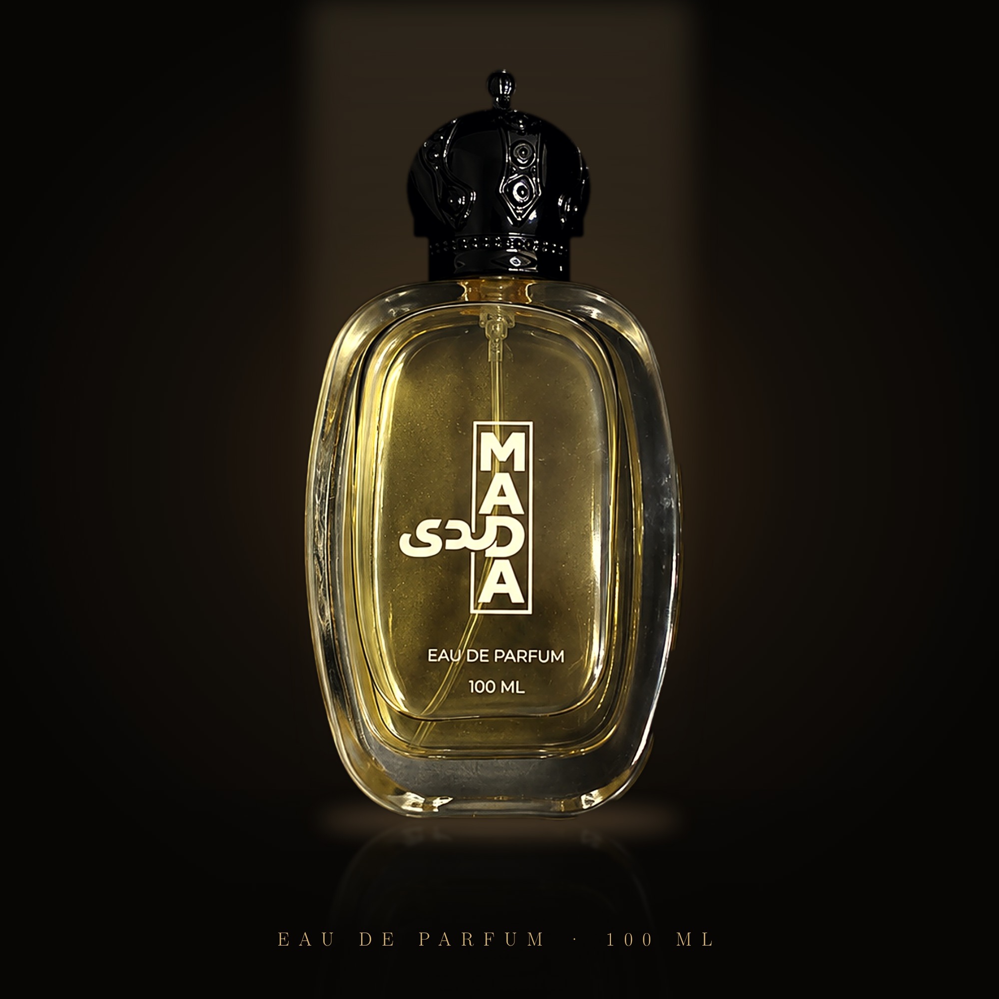 MADA Eau de Parfum bottle with black crown cap